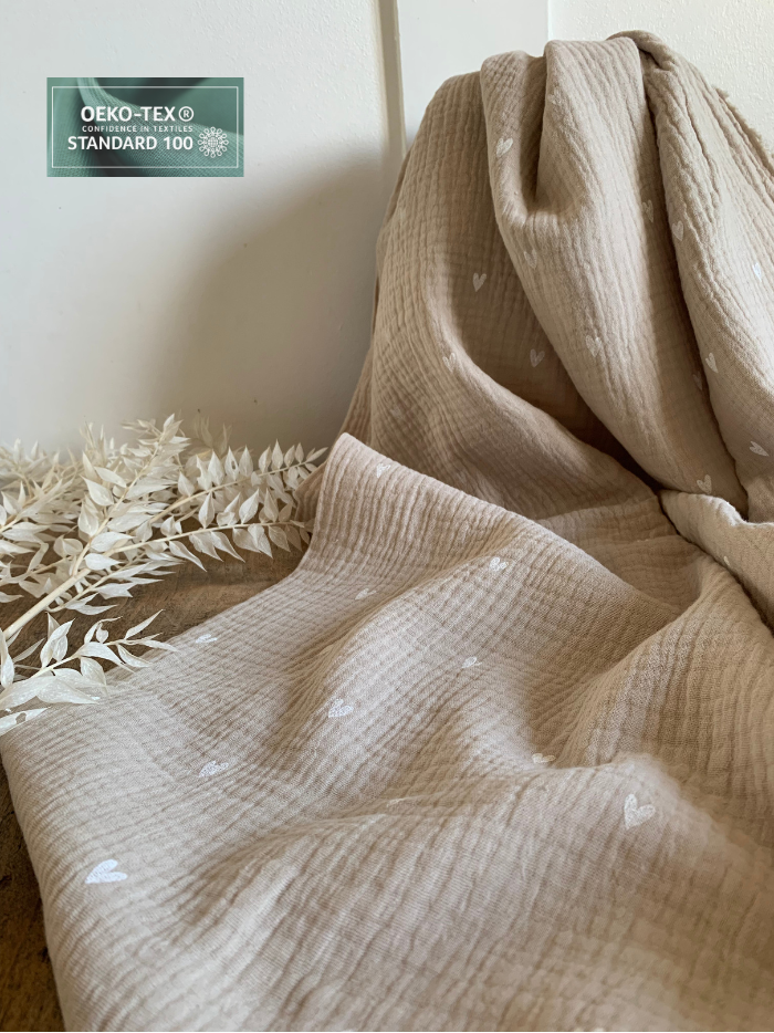 Double Gaze Coeurs Beige