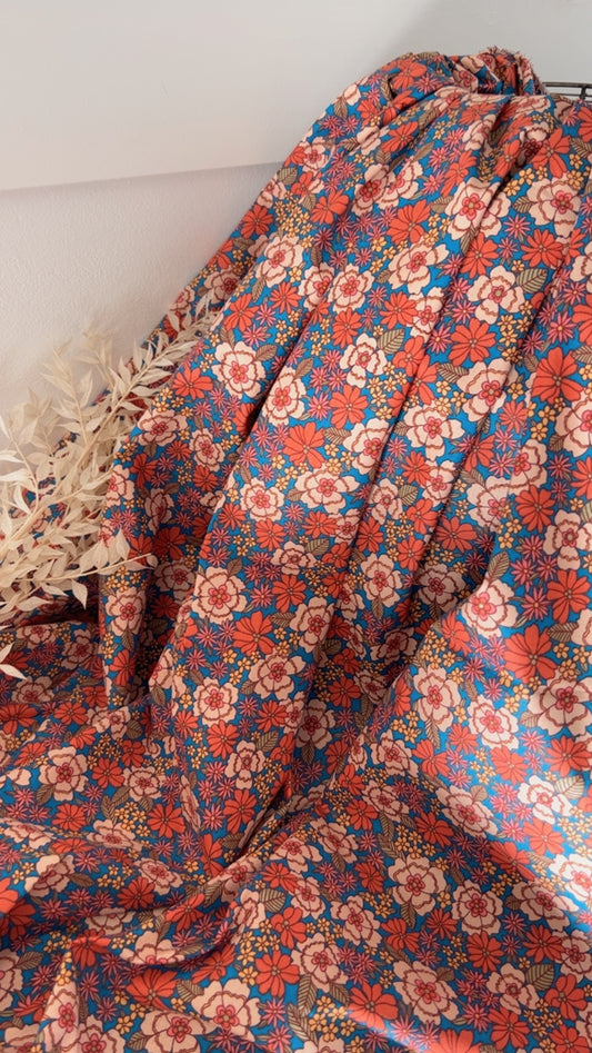 Coton fleuri BETTI Bleu / Orange
