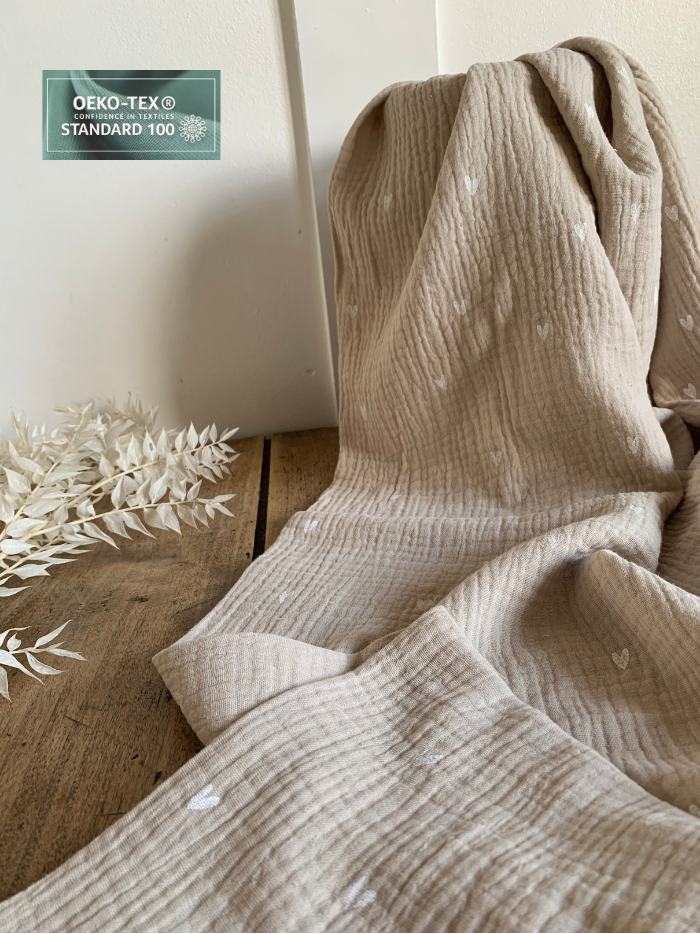 Double Gaze Coeurs Beige