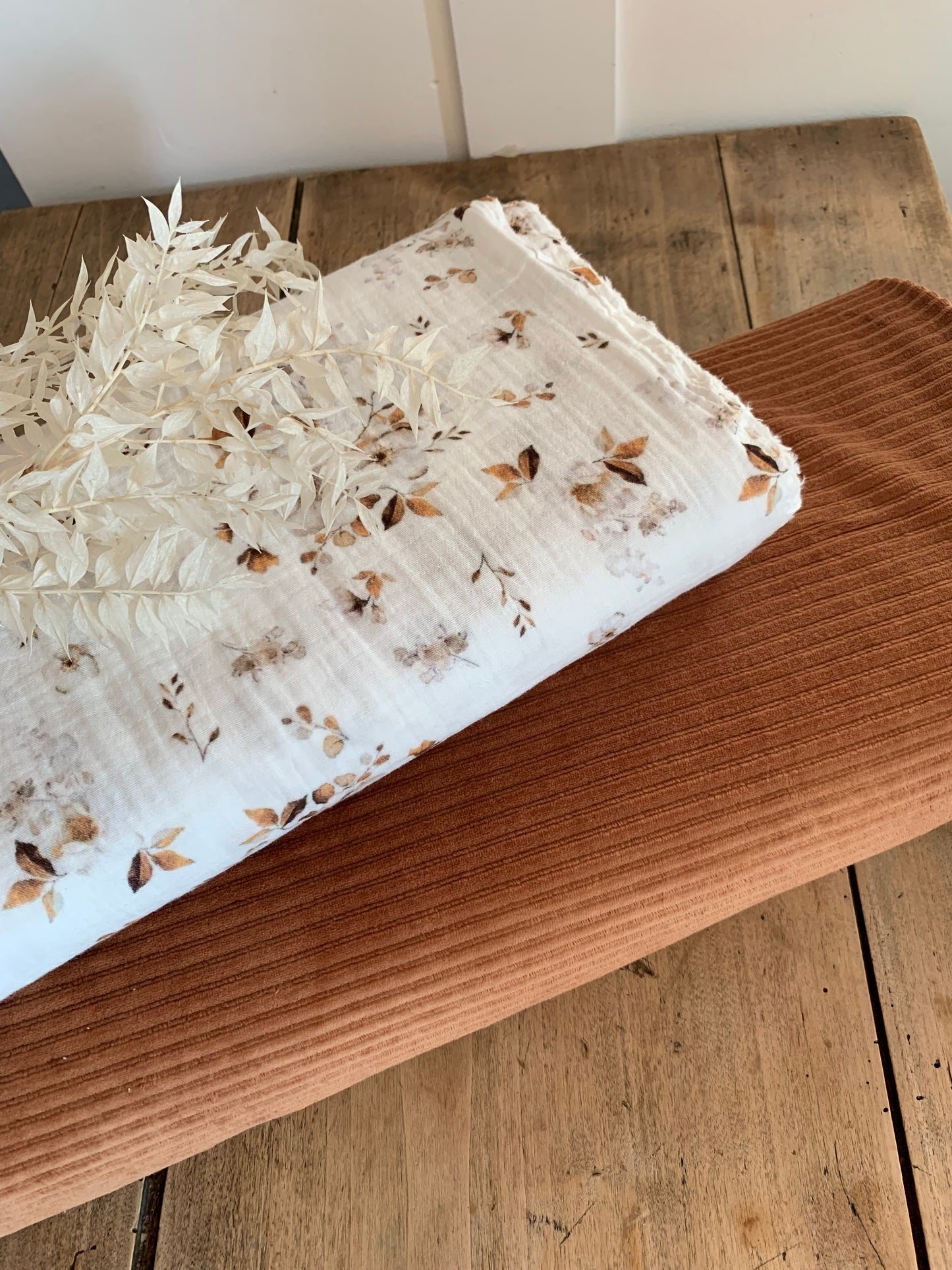 Jersey Velours à Grosses Cotes Cognac