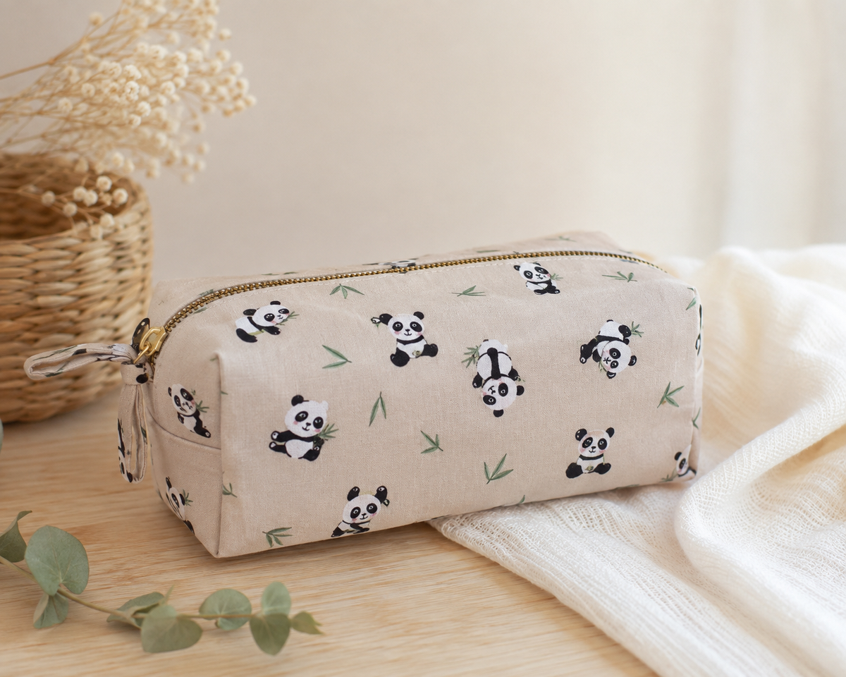 Coton Imprimé Koda Panda Ciment