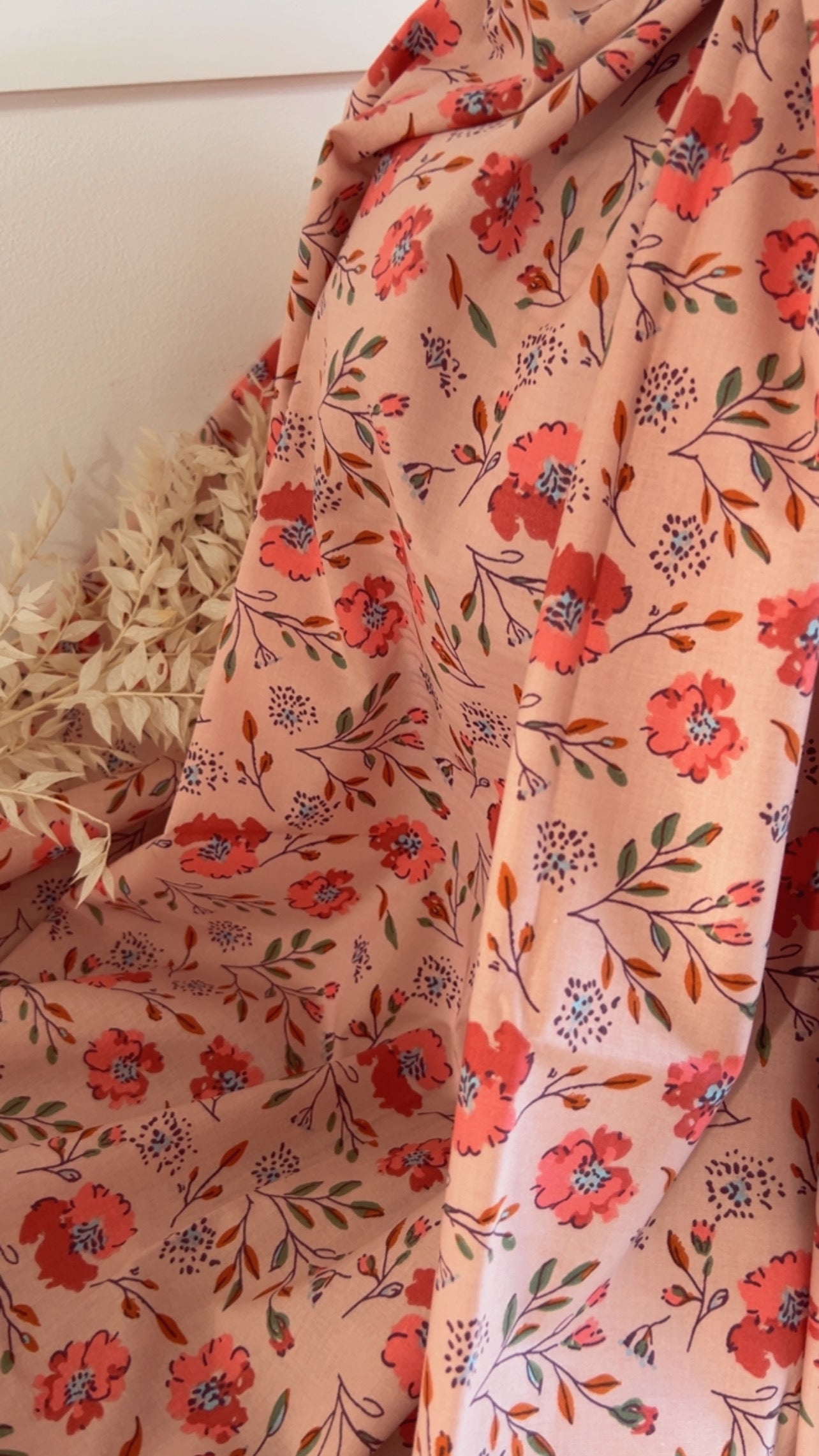 Coton Imprimé JOSY Rose / Camel