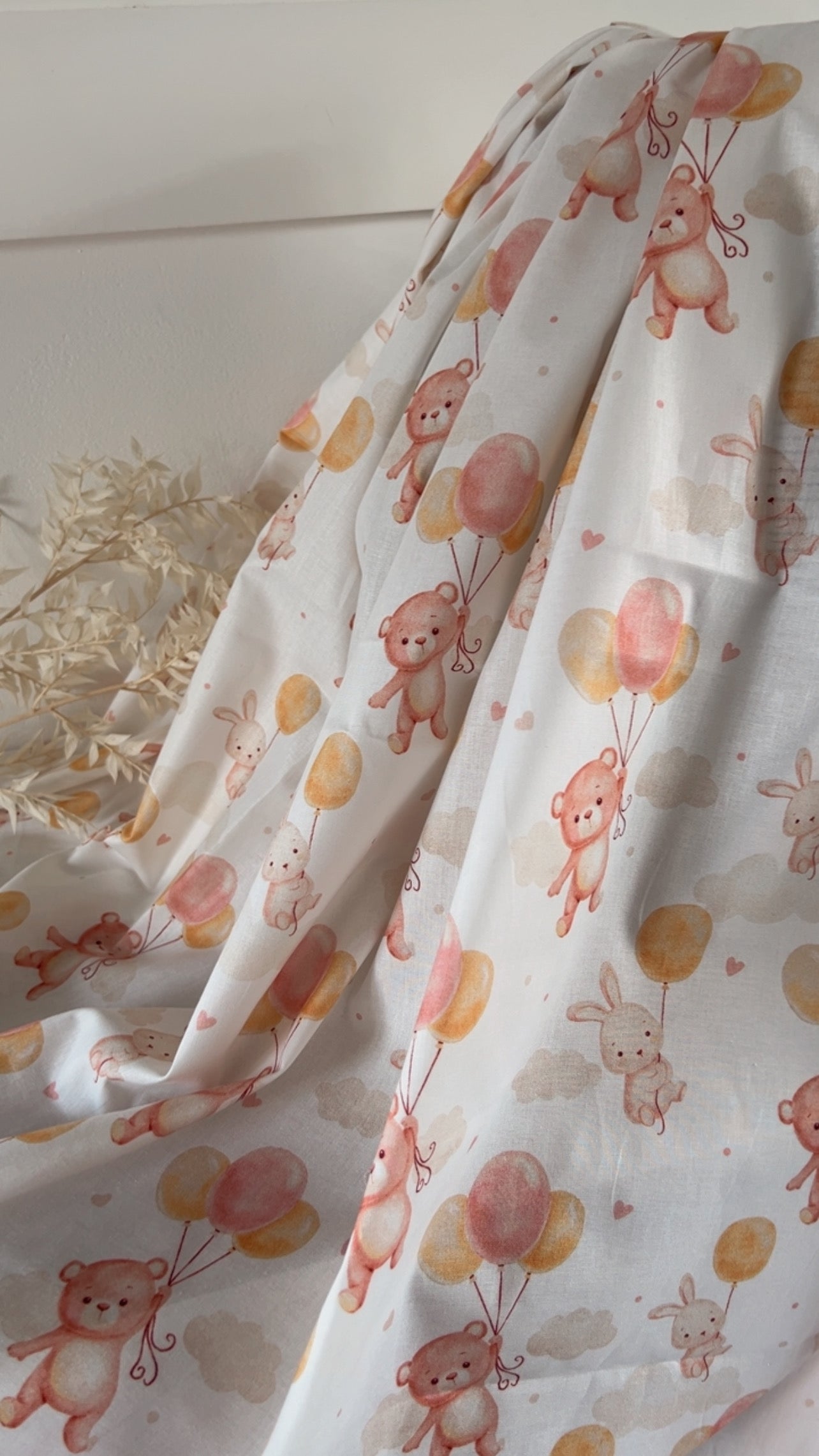 Coton Imprimé Sweet Balloon Rose Poudré