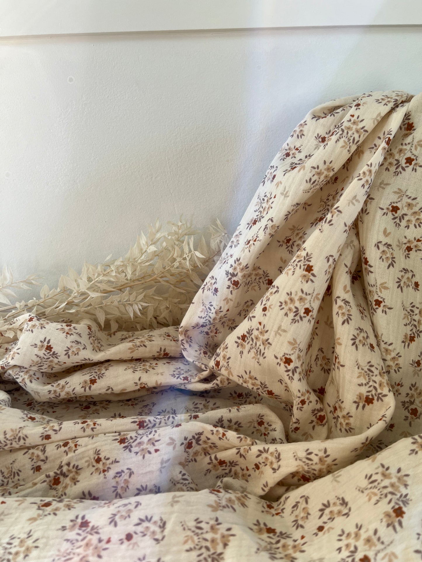 Double Gaze fleurie Ecru / Camel