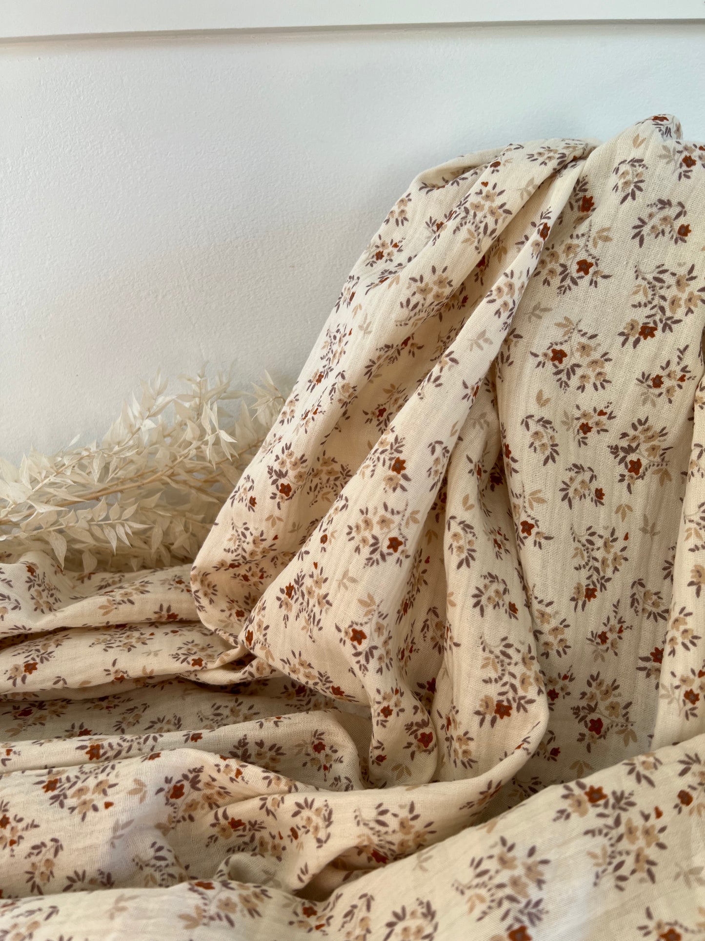 Double Gaze fleurie Ecru / Camel