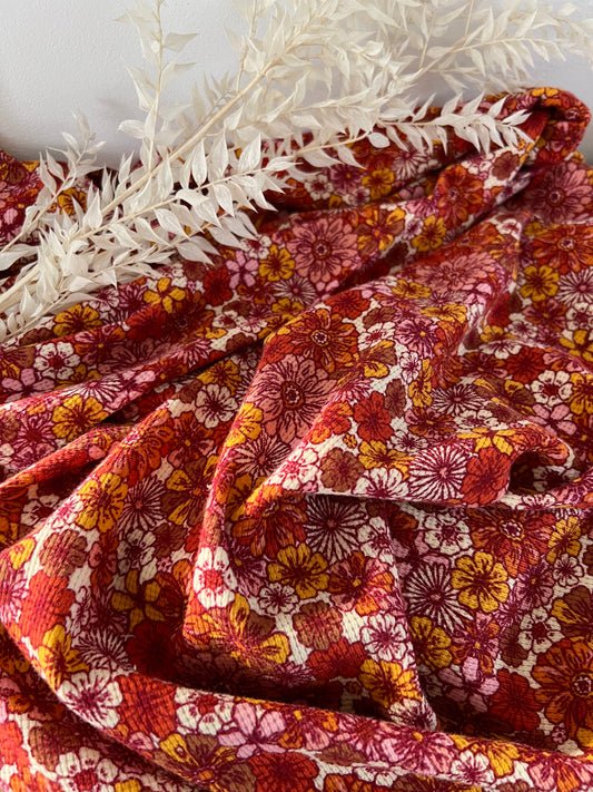 Jersey Floral Vintage Rouille & Vieux Rose