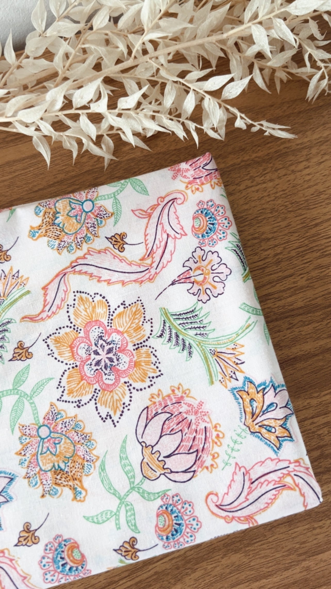 Coton Imprimé Bohème Fleurie – Rose Soleil