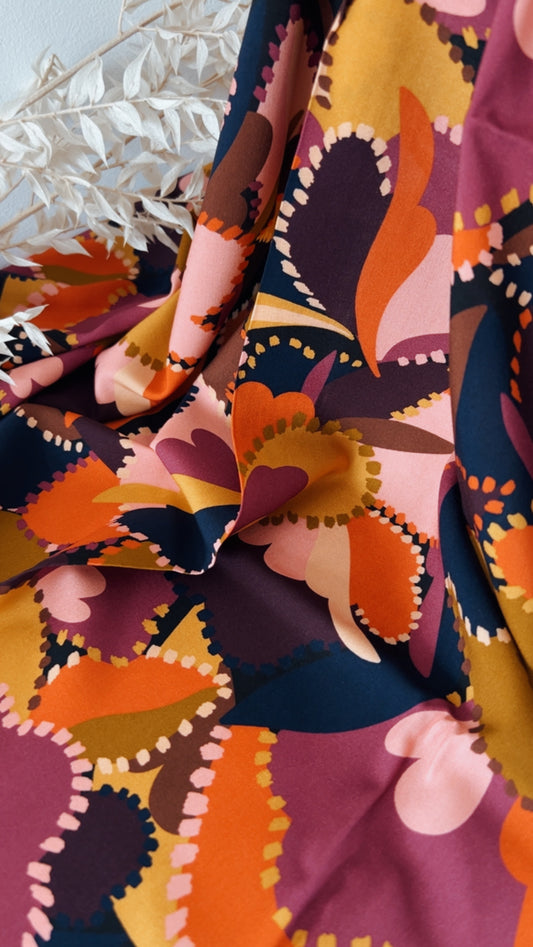 Viscose Imprimée Violet / Orange