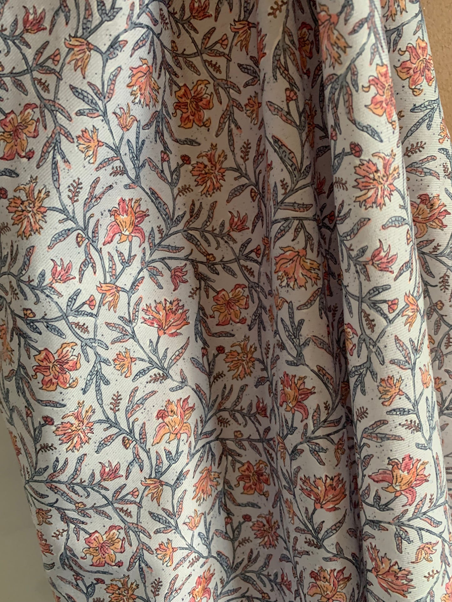 Coton Fleuri Bio Indien Bleu et Rose