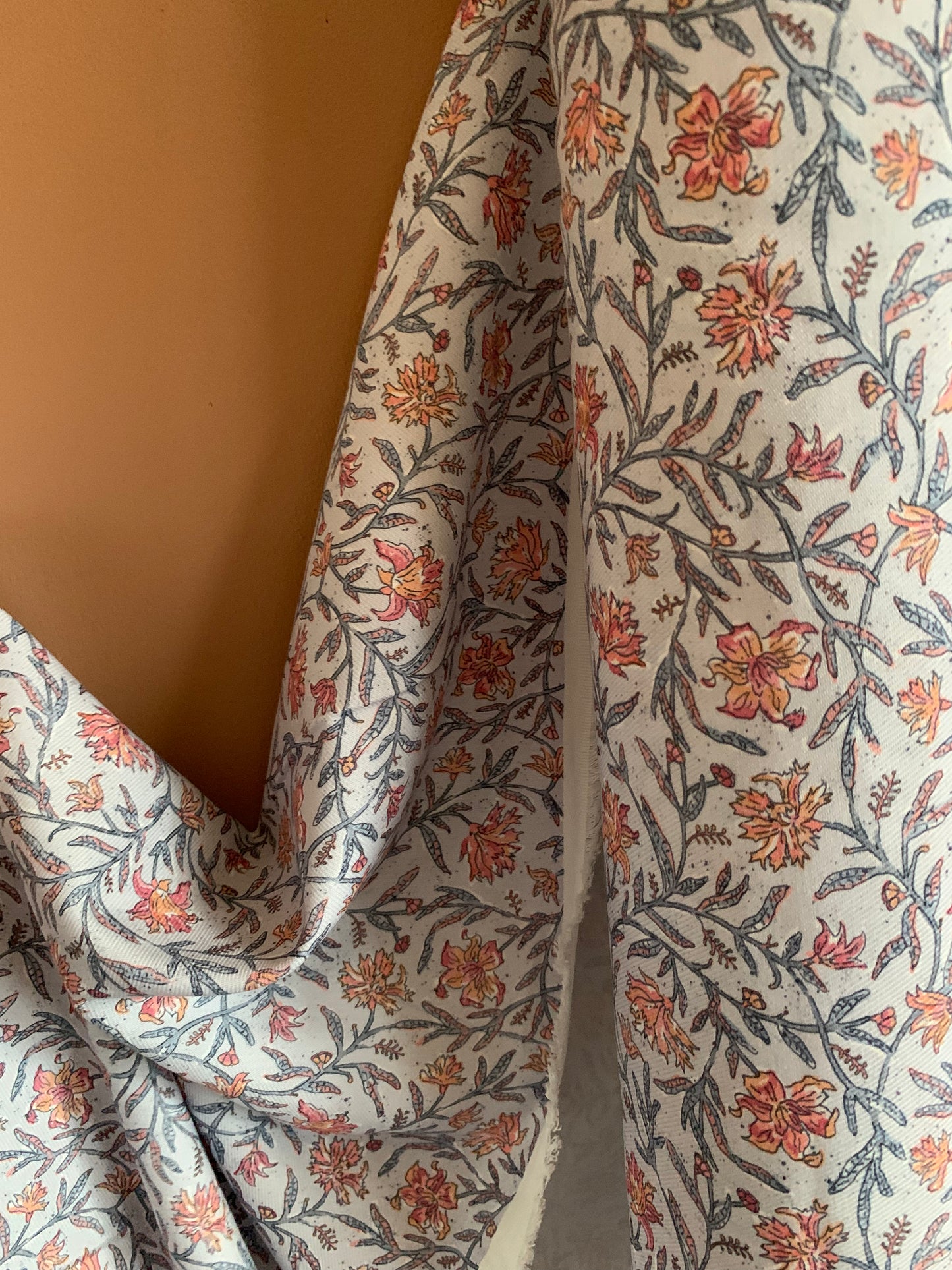 Coton Fleuri Bio Indien Bleu et Rose