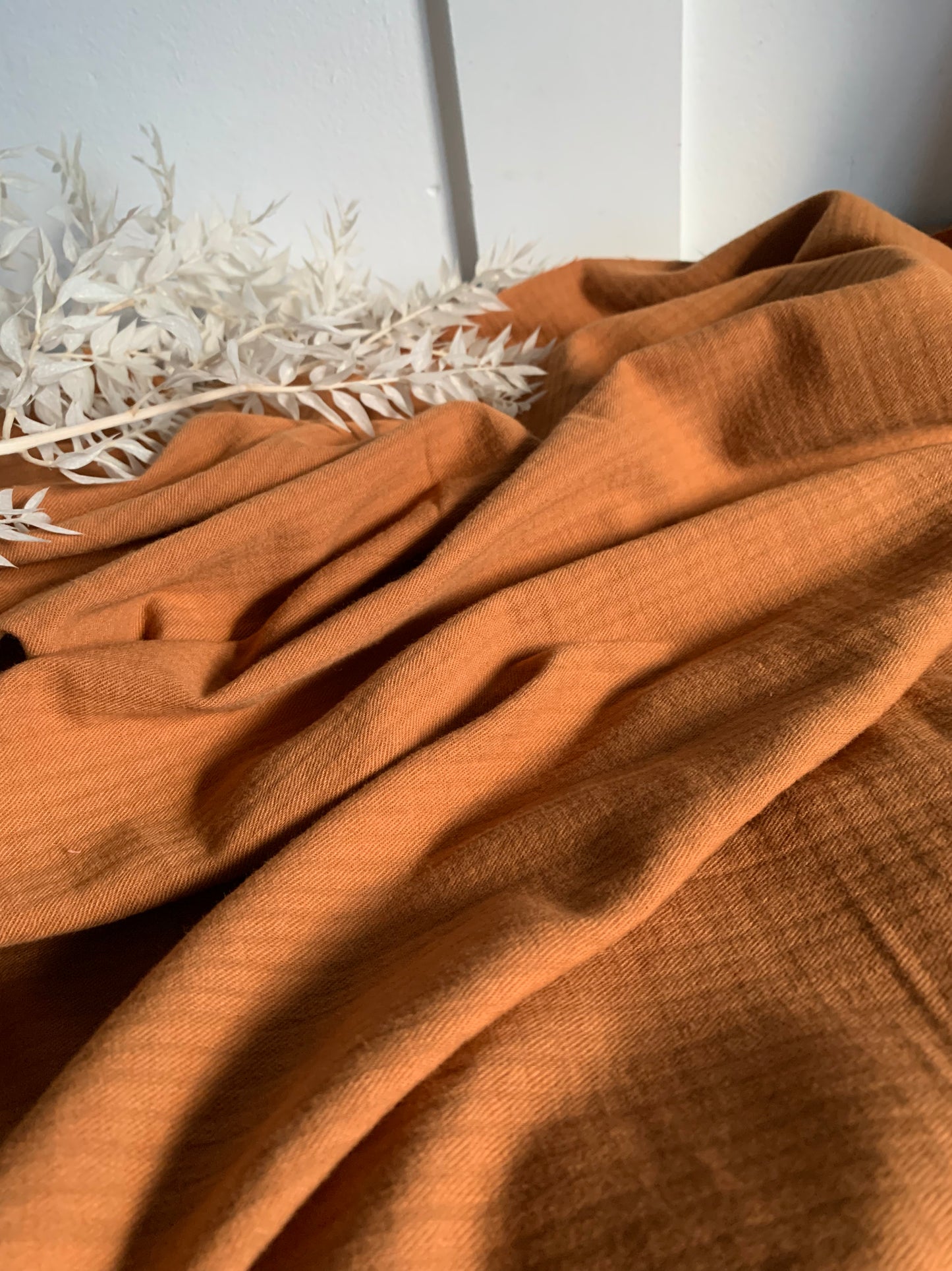Seersucker Bio Marron Caramel