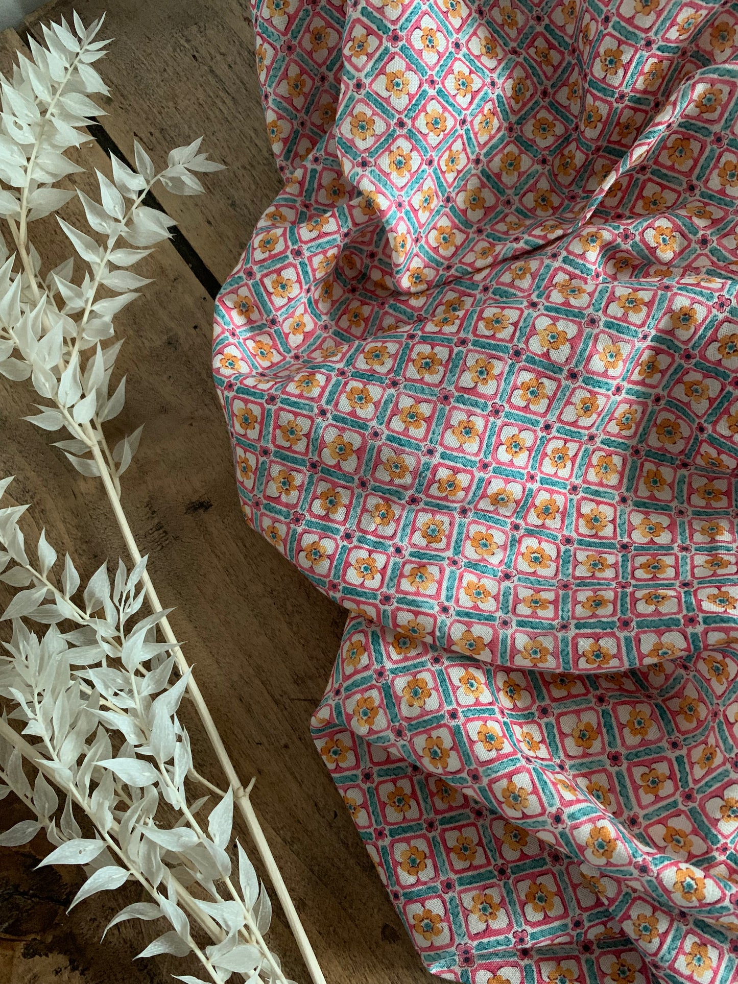 Lin Viscose Bio Fleuri
