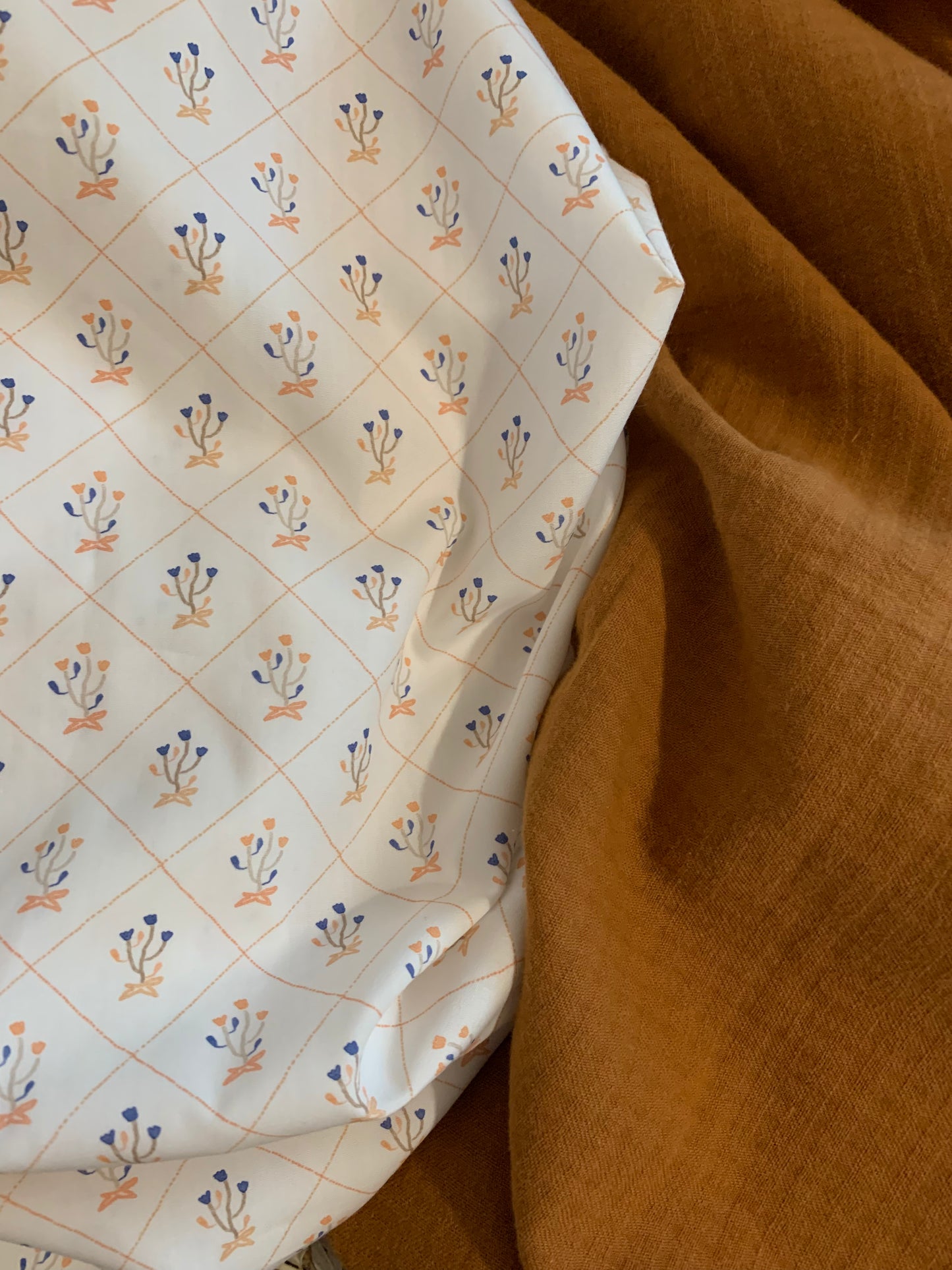 Seersucker Bio Marron Caramel