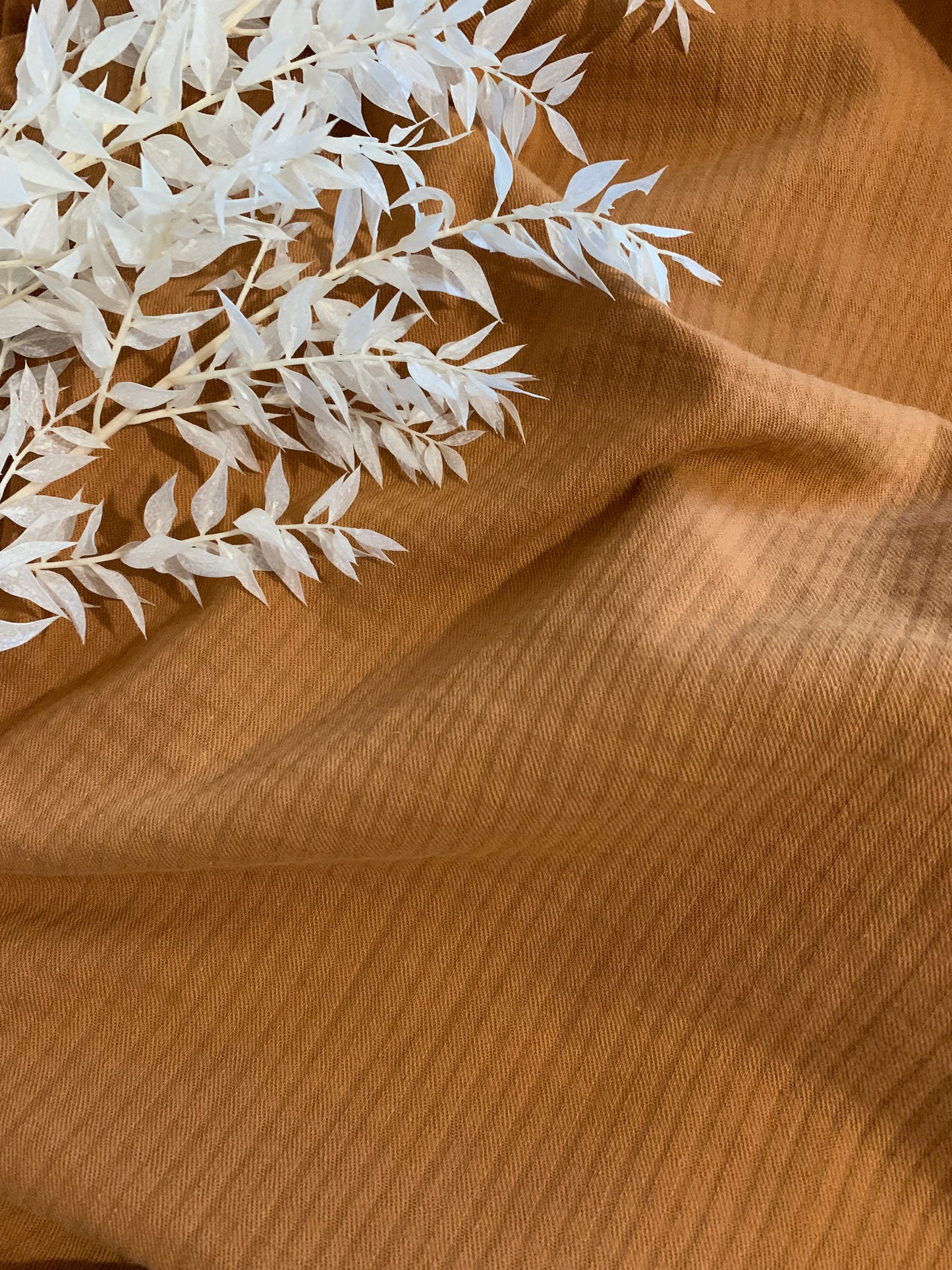 Seersucker Bio Marron Caramel