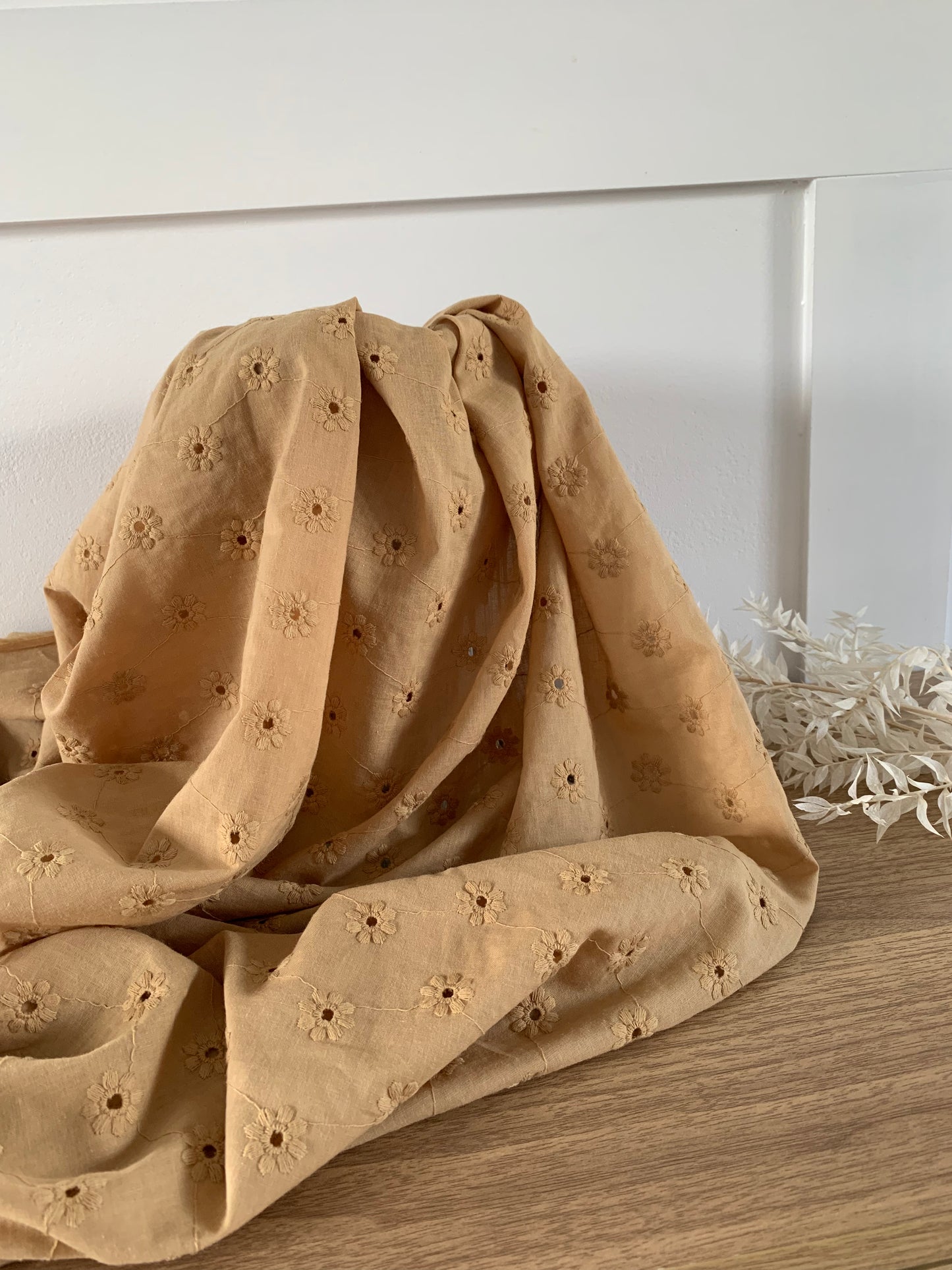 Coton brodé - Camel Sable