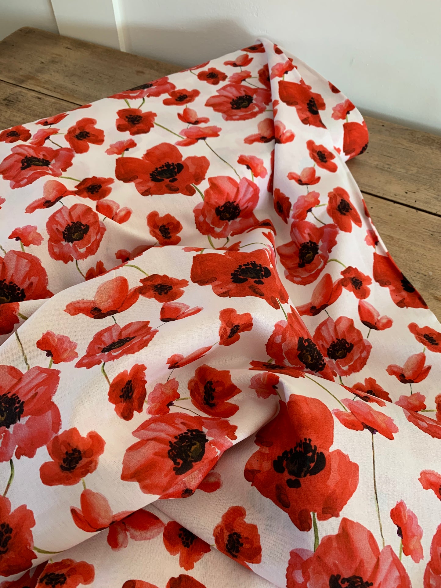 Popeline de Coton Coquelicots