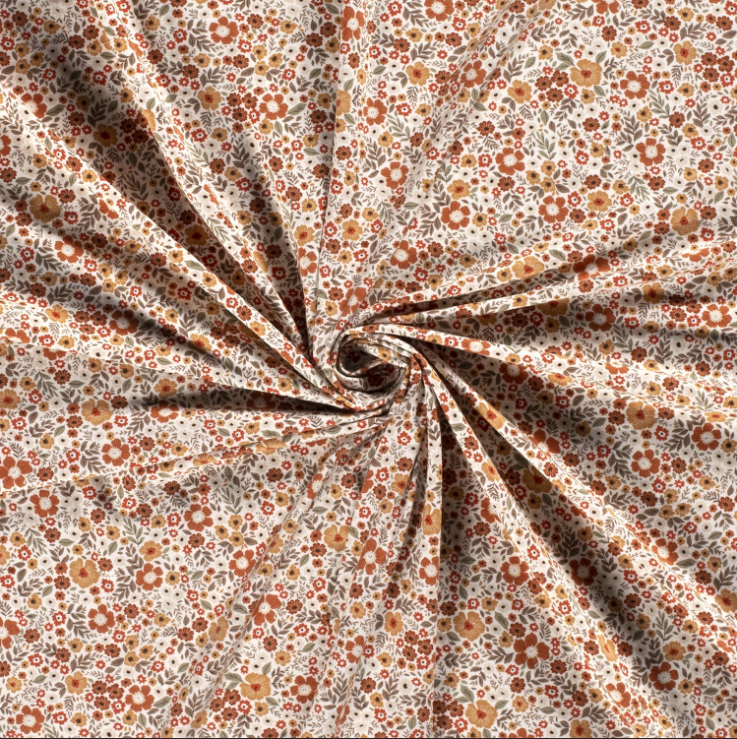 Coupon 1.65 m Jersey Fleurs Rouille