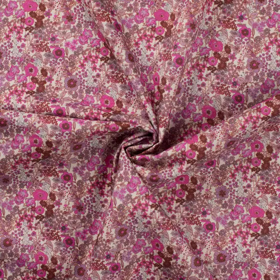 Voile de Coton Fleurs Fuschia