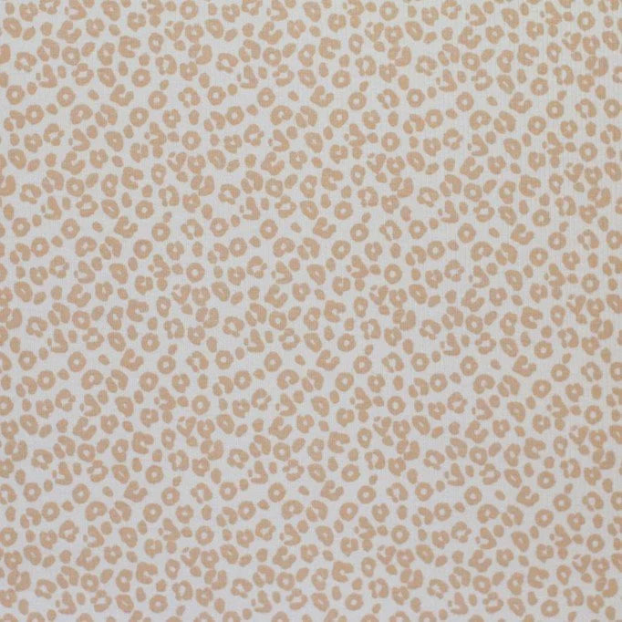 Tissu Maille Tricot Côtelé Imprimé - Léopard Beige Clair