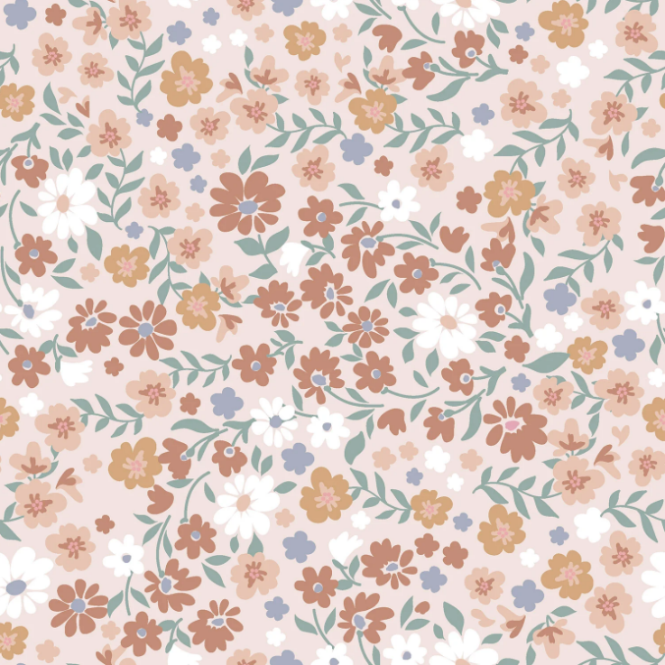 Tissu Imperméable Fleurs Rose