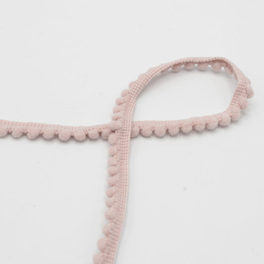 Ruban Pompom Rose Nude - 4mm