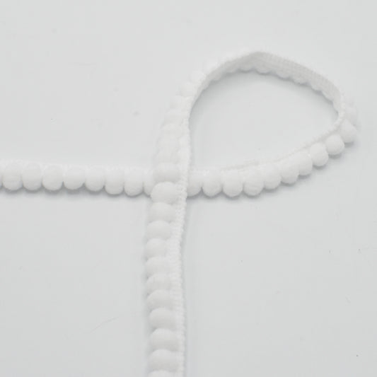 Ruban Pompom Blanc - 6mm
