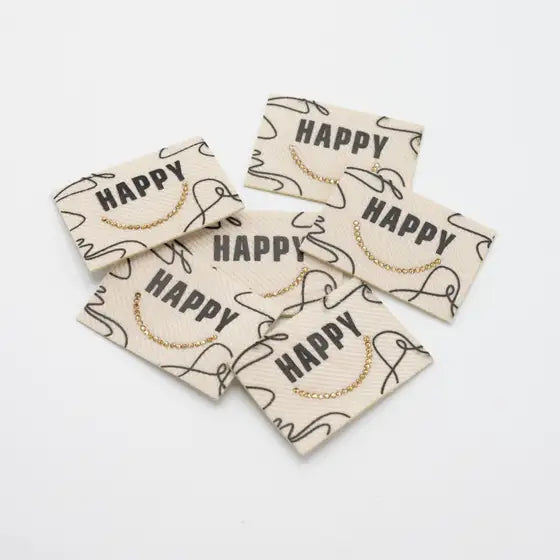 Etiquette tissée HAPPY