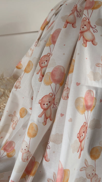 Coton Imprimé Sweet Balloon Rose Poudré