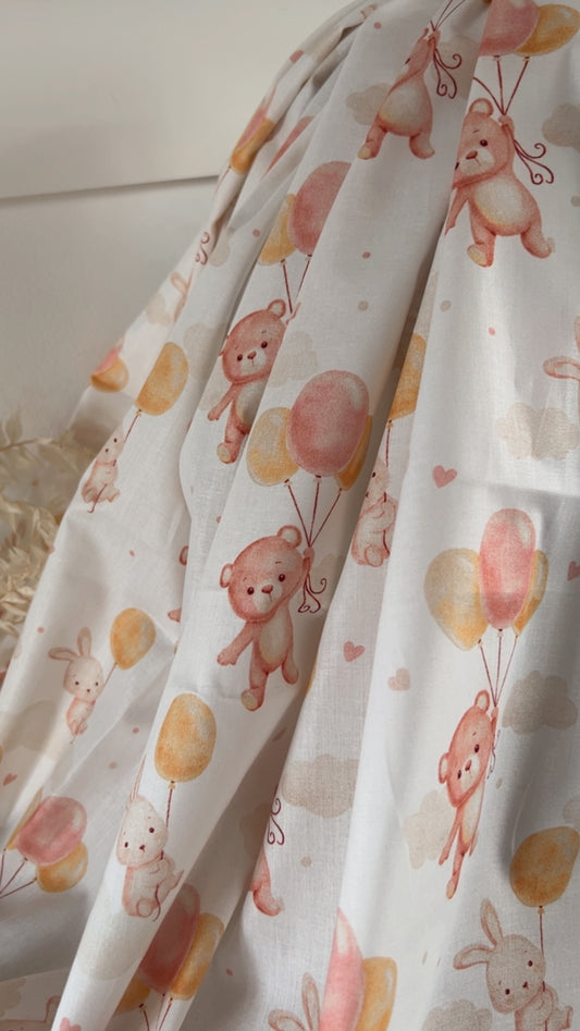 Sweet Balloon Powder Pink Printed Cotton