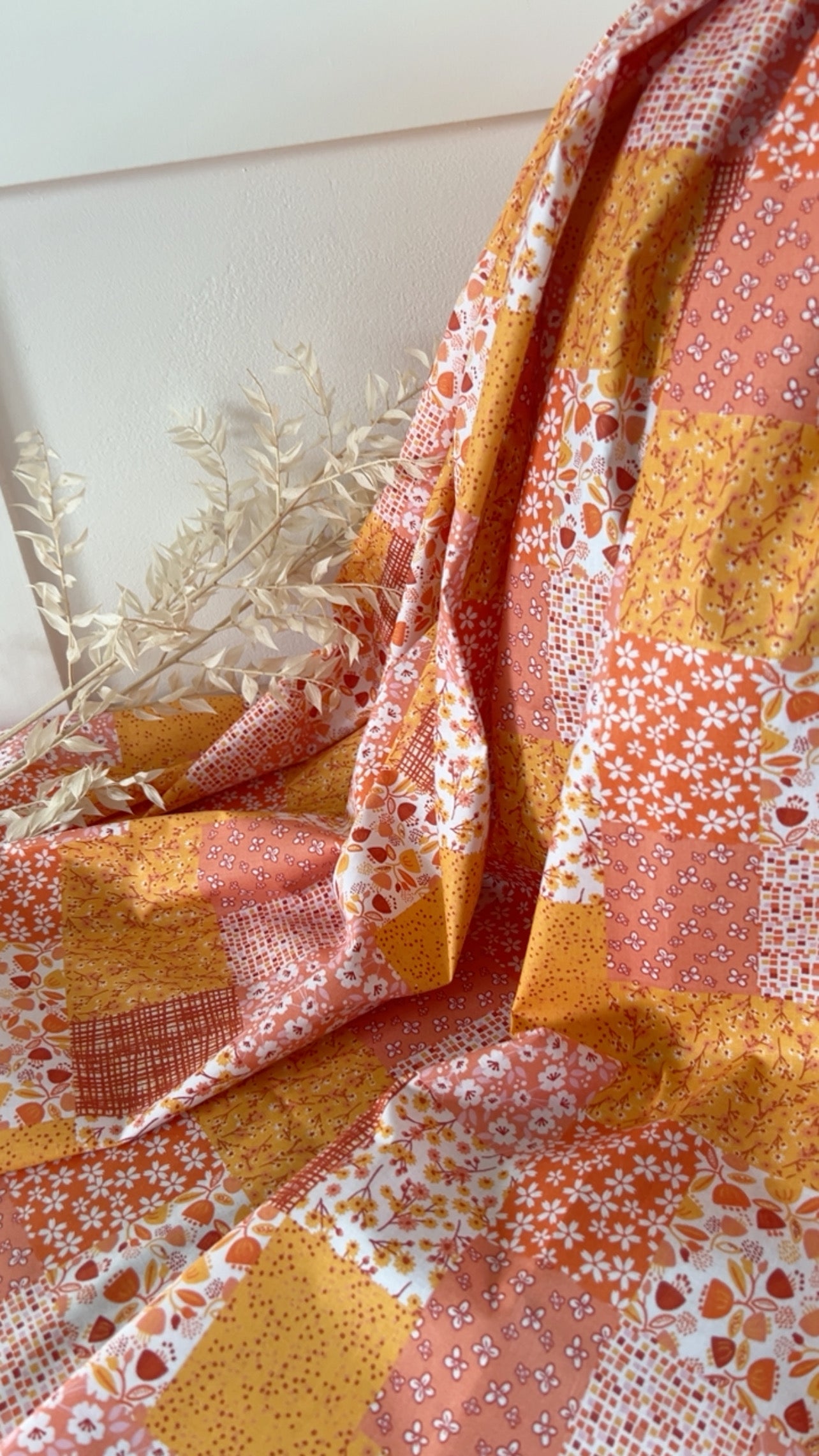 Popeline Imprimée Orange Yellow