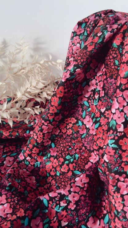 Popeline de coton - Petites Fleurs Roses