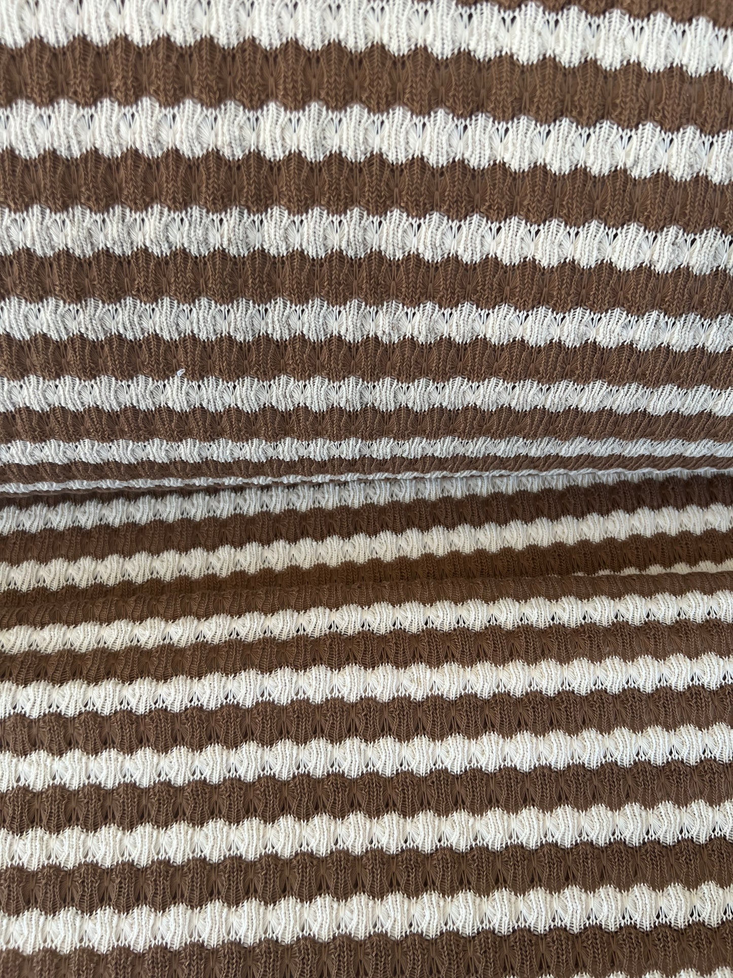 Jacquard Tricoté Rayures Camel
