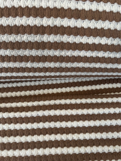 Jacquard Tricoté Rayures Camel