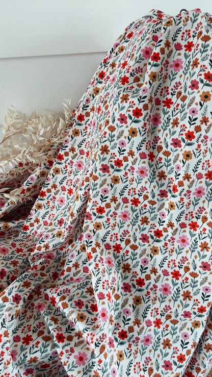 Coton Imprimé Maddy Écru & Rose