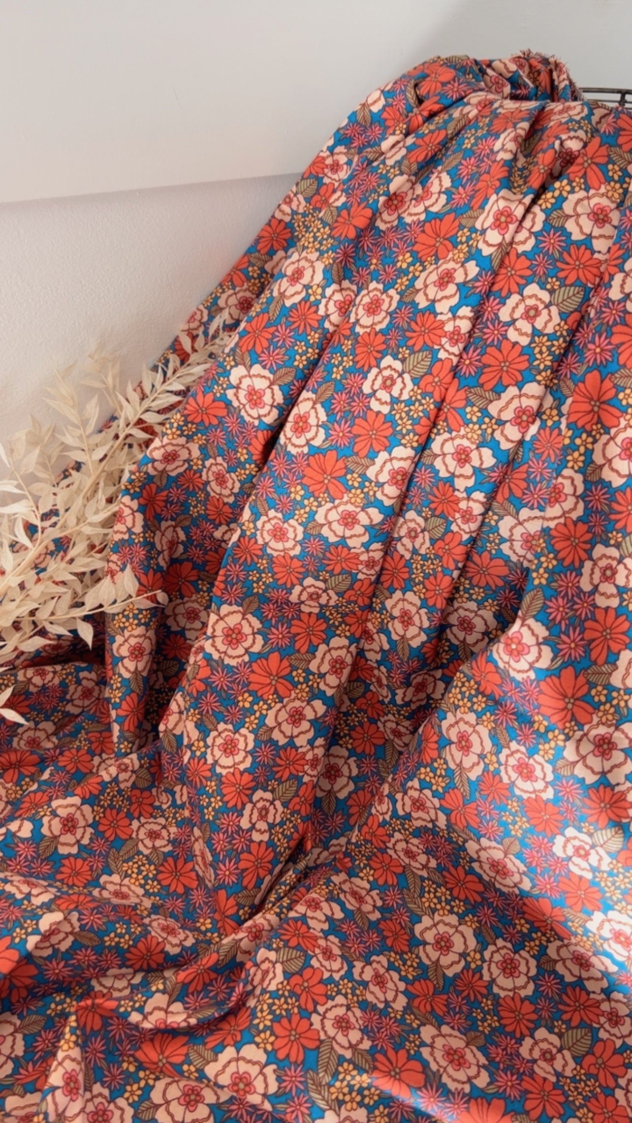 Coton fleuri BETTI Bleu / Orange