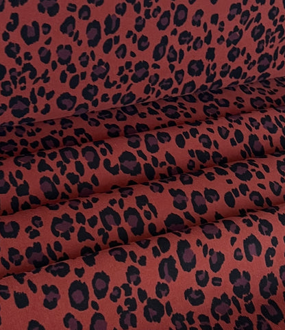 Tissu Velours Milleraies Imprimé Léopard Marron / Noir