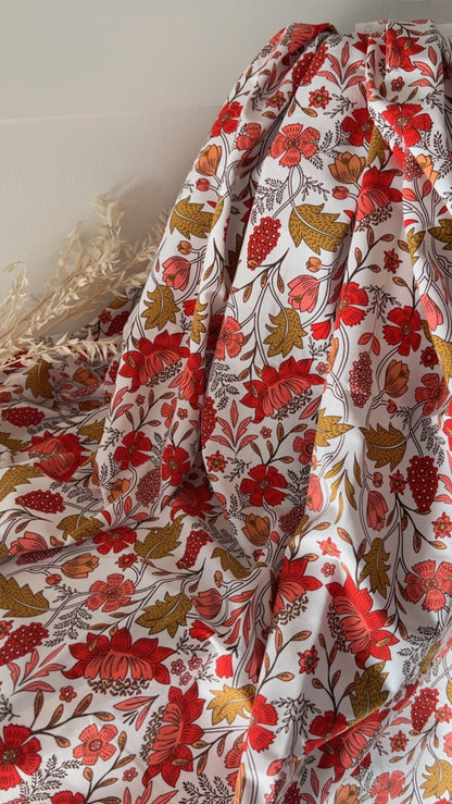Coton Imprimé LIZUL Blanc / Rouge