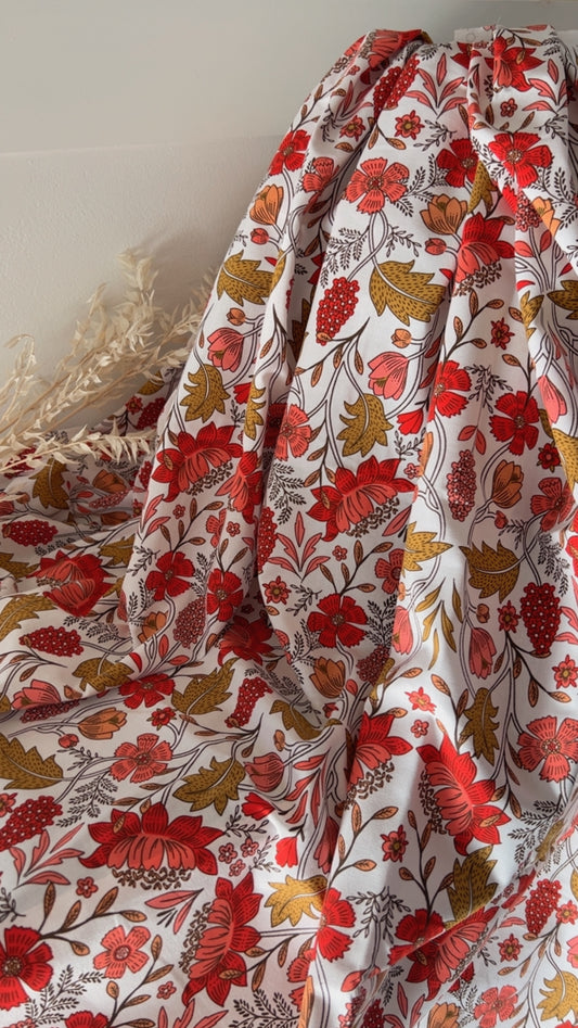 Coton Imprimé LIZUL Blanc / Rouge
