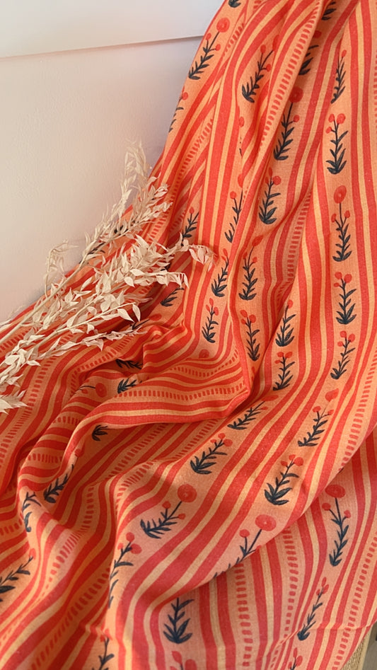 Exclusive – Double gaze de coton Rosée Corail