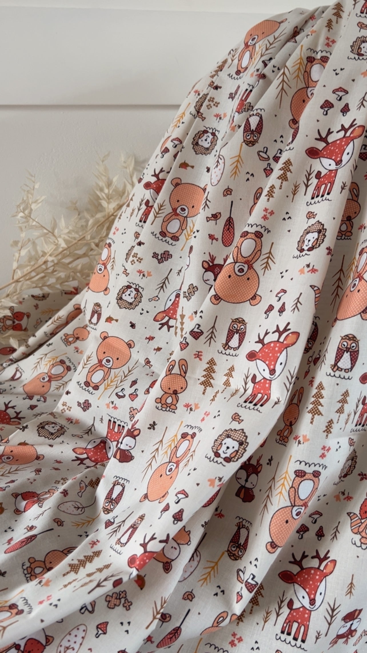 Coton Imprimé Forenza Forêt Terracotta