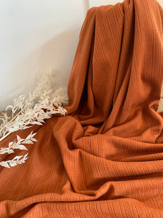 Jersey  pointelle Cognac
