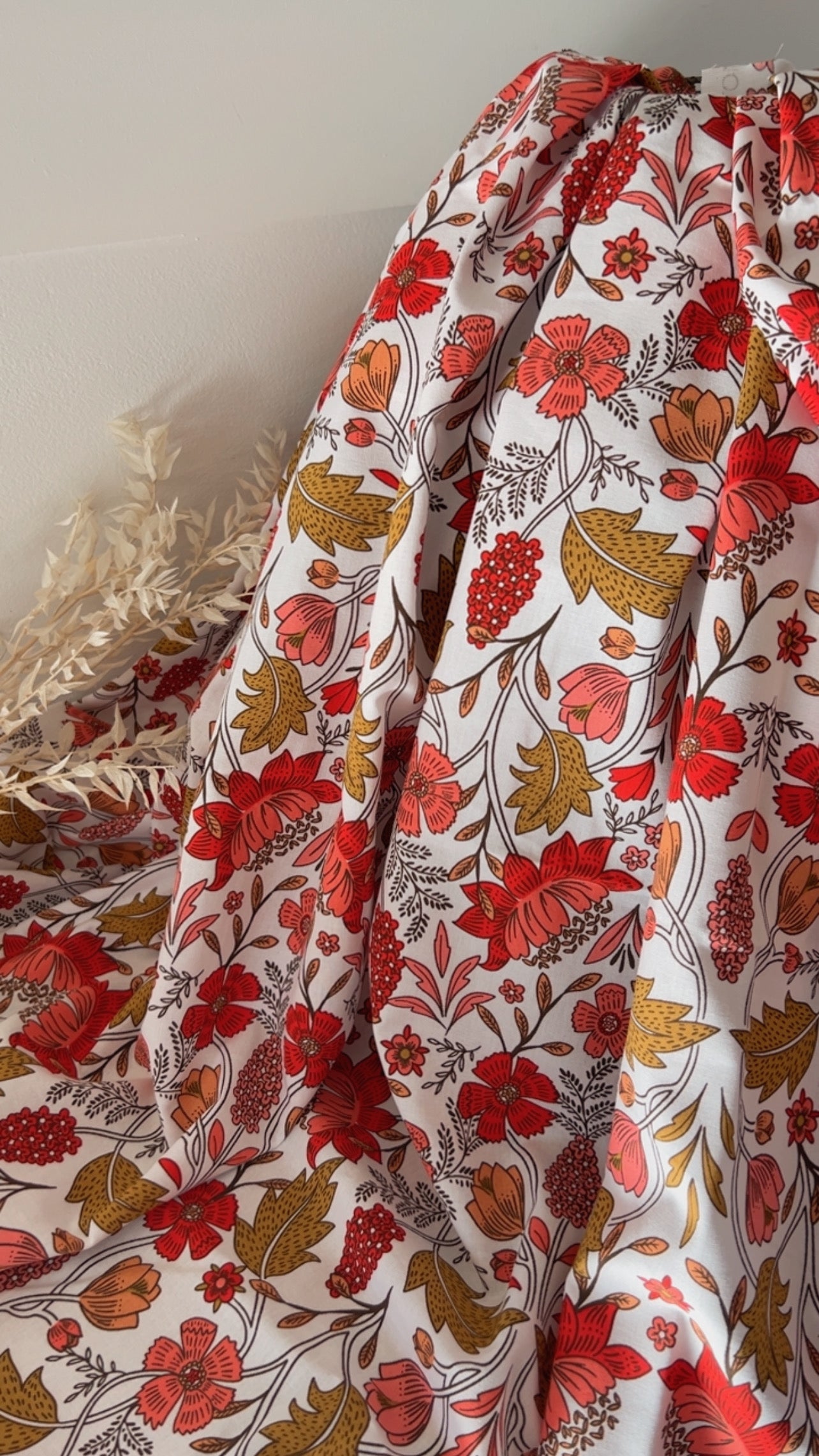 Coton Imprimé LIZUL Blanc / Rouge