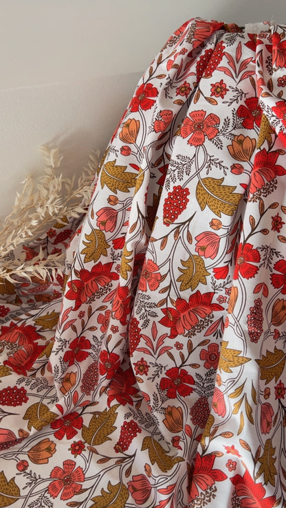 Coton Imprimé LIZUL Blanc / Rouge