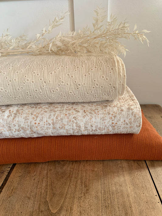 Jersey  pointelle Cognac