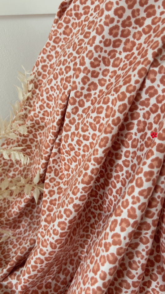 Cheetah Print Cotton Ivory Latte