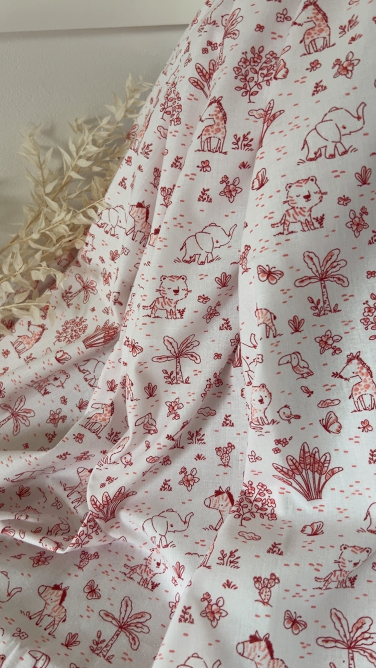 Coupon 1m - Coton Imprimé Savane Terracotta