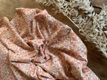 Tissu Maille Tricot Côtelé - Fleur Des Prés Pastel