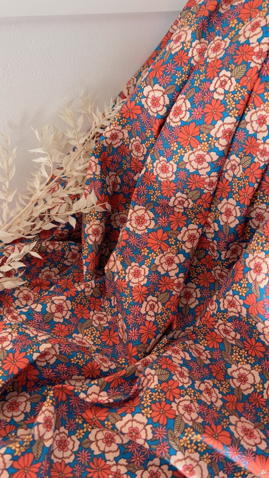 Coton fleuri BETTI Bleu / Orange