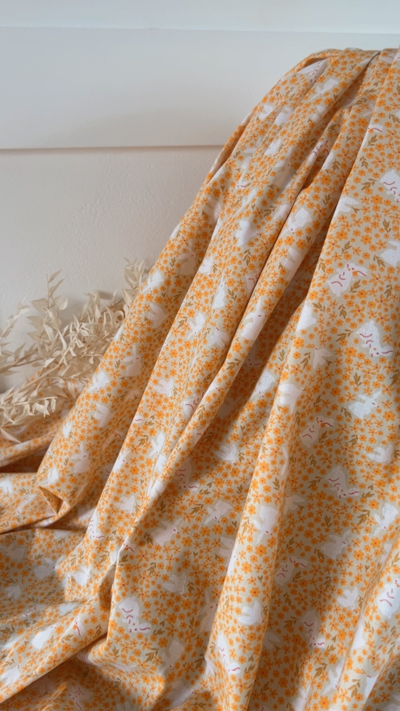 Coton Imprimé Lapin Jaune Soleil