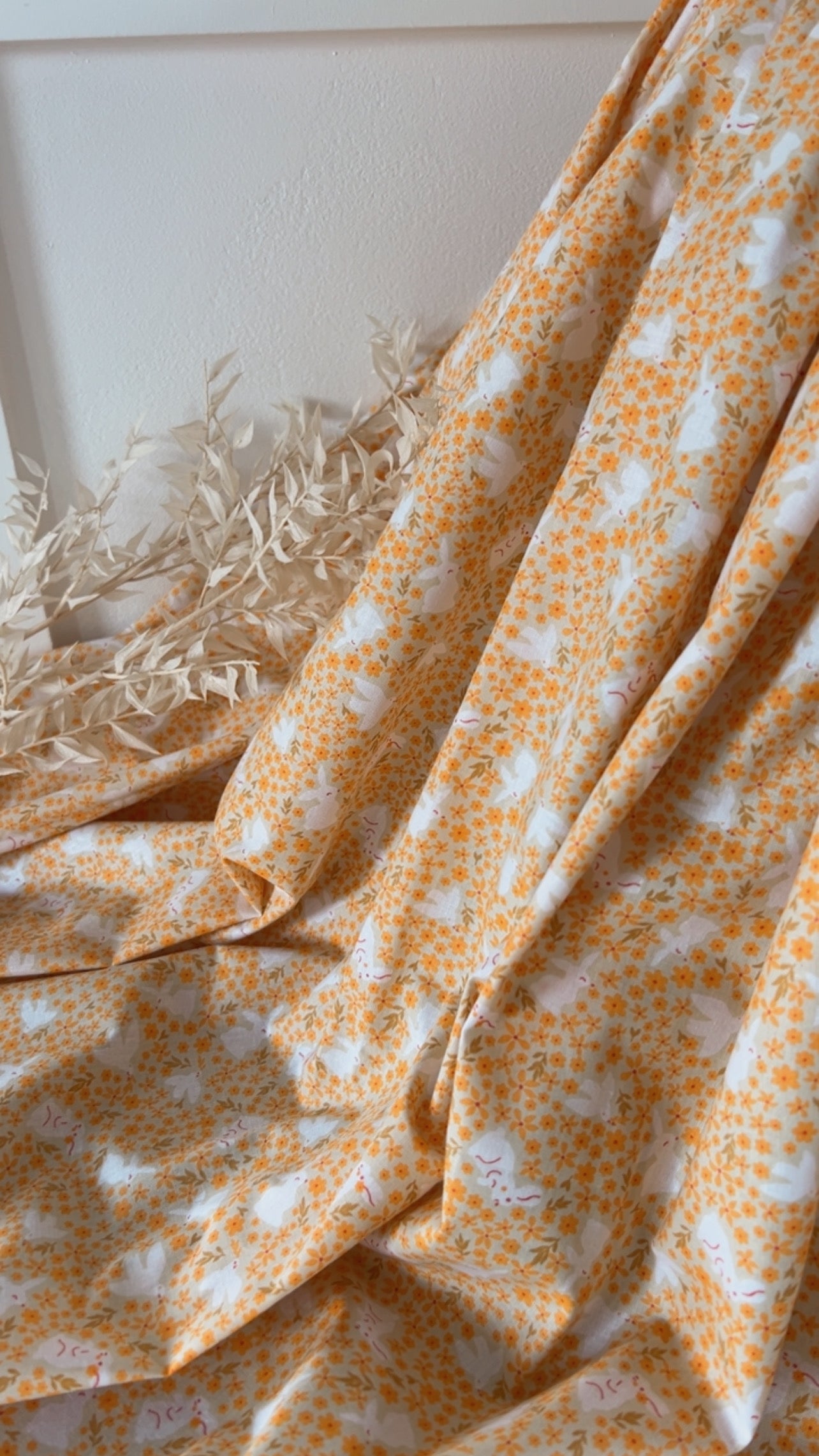 Coton Imprimé Lapin Jaune Soleil